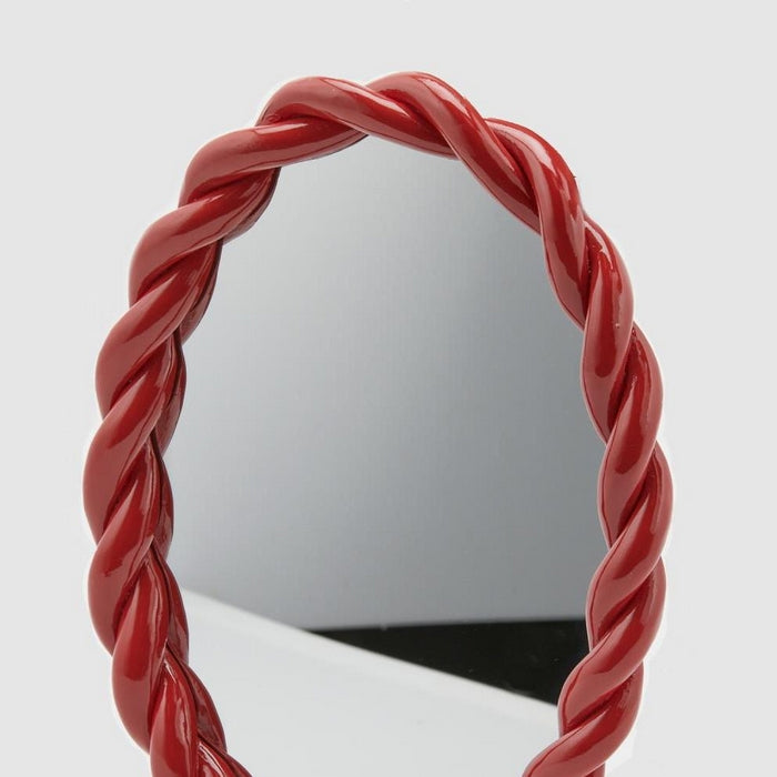 Specchio tondo con cornice colorata ad intreccio - Torchon