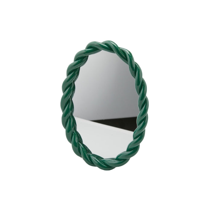 Specchio tondo con cornice colorata ad intreccio - Torchon