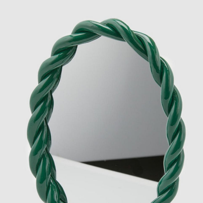 Specchio tondo con cornice colorata ad intreccio - Torchon