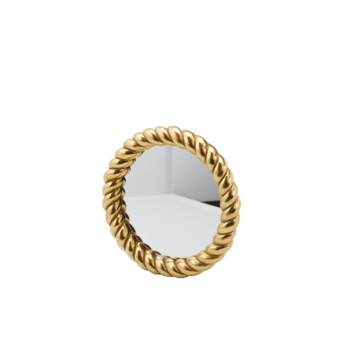 Specchio tondo con cornice colorata ad intreccio - Torchon