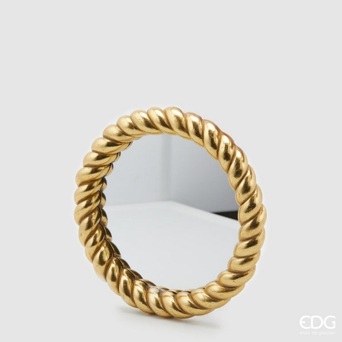 Specchio tondo con cornice colorata ad intreccio - Torchon