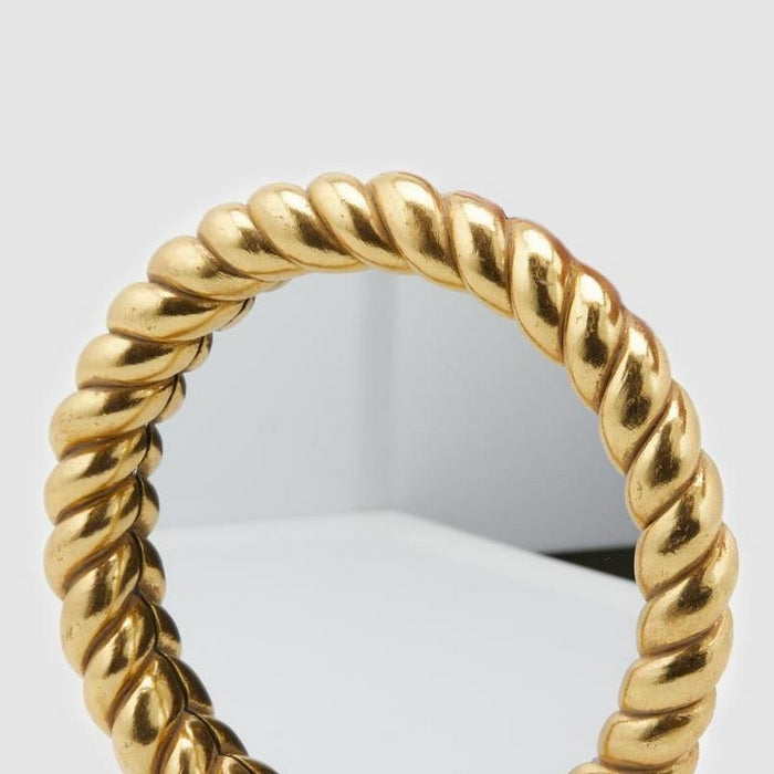 Specchio tondo con cornice colorata ad intreccio - Torchon