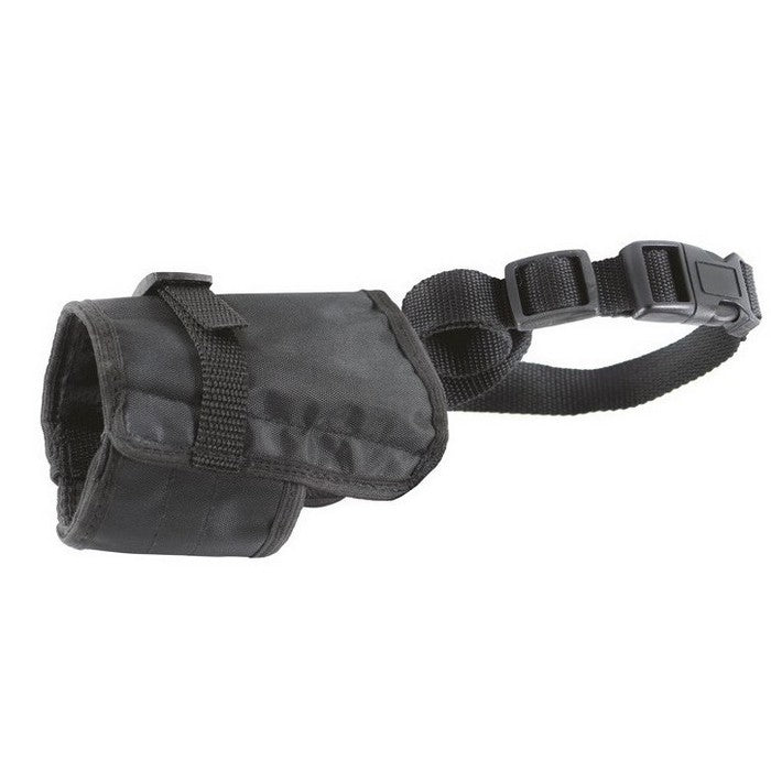 Museruola per cani regolabile in nylon nero