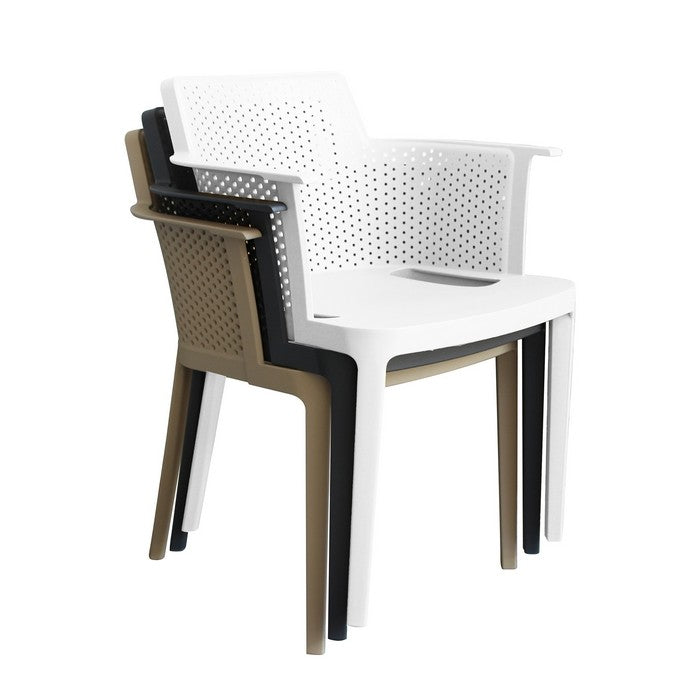 Set 4 sedie in polipropilene impilabili da giardino - Cathy - BEST - 63900229239162