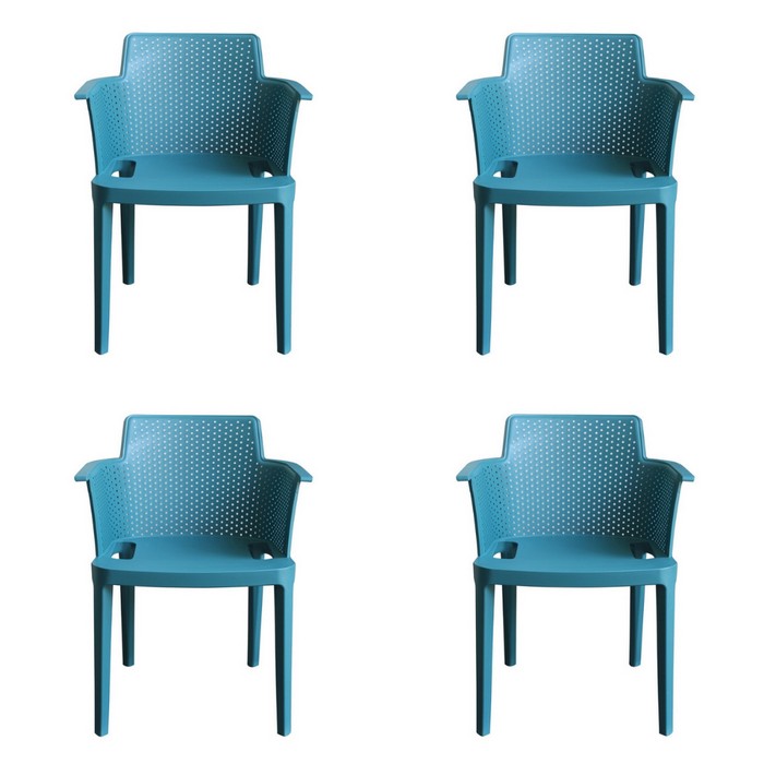 Set 4 sedie in polipropilene impilabili da giardino - Cathy - BEST - 63900227699066