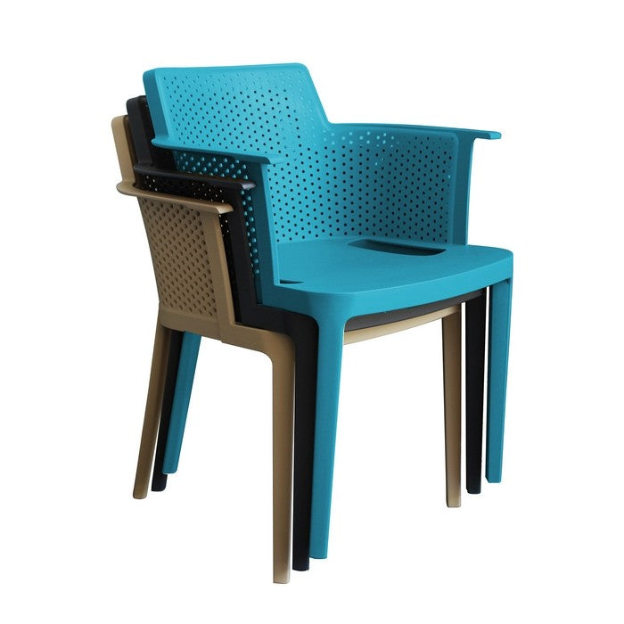 Set 4 sedie in polipropilene impilabili da giardino - Cathy - BEST - 63900228878714