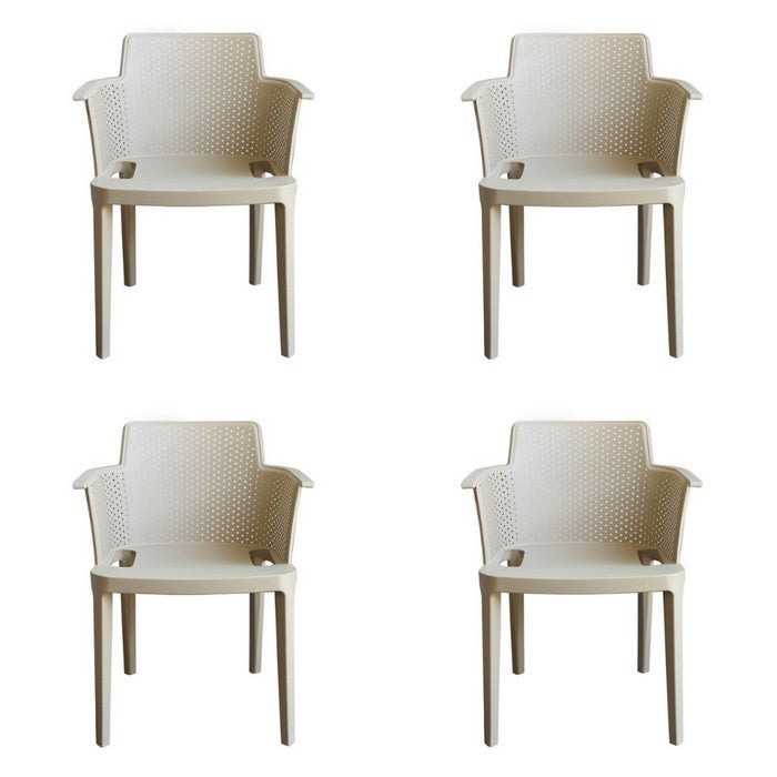 Set 4 sedie in polipropilene impilabili da giardino - Cathy - BEST - 63900227404154