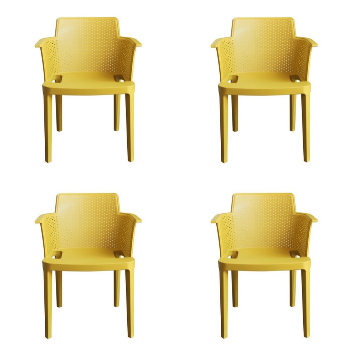 Set 4 sedie in polipropilene impilabili da giardino - Cathy - BEST - 63900228125050