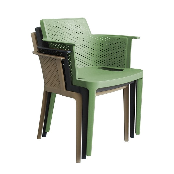 Set 4 sedie in polipropilene impilabili da giardino - Cathy - BEST - 63900228714874