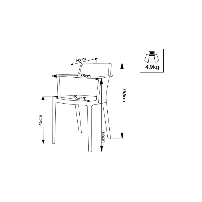 Set 4 sedie in polipropilene impilabili da giardino - Cathy - BEST - 63900227895674