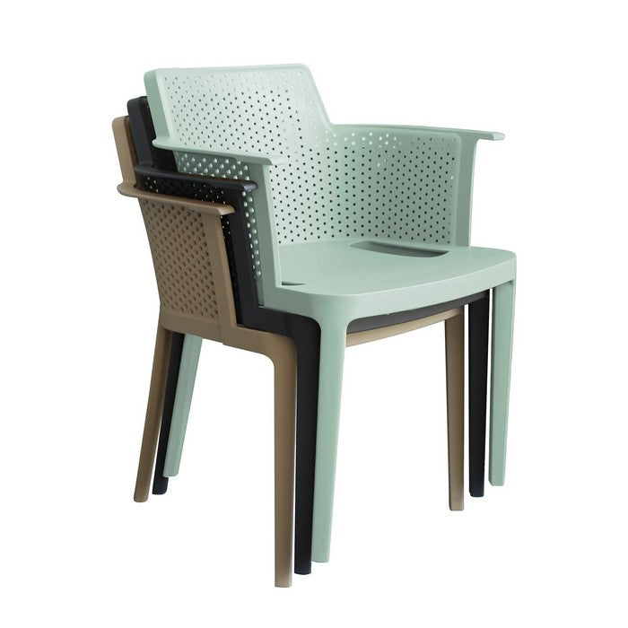 Set 4 sedie in polipropilene impilabili da giardino - Cathy - BEST - 63900228682106