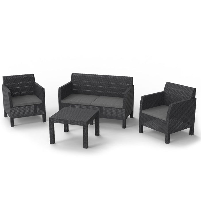 Salotto da giardino effetto rattan 4 posti con cuscini - Matilde - TOOMAX - 34272008372440
