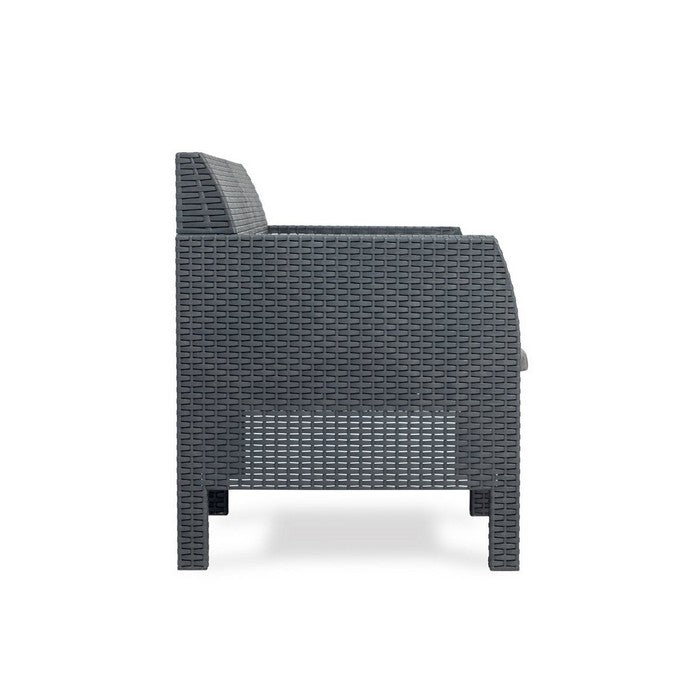 Salotto da giardino effetto rattan 4 posti con cuscini - Matilde - TOOMAX - 34272017023192