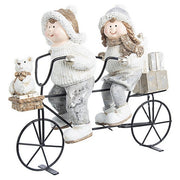 Decorazione natalizia 2 bimbi su bici - Biker