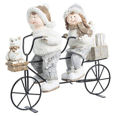 Decorazione natalizia 2 bimbi su bici - Biker