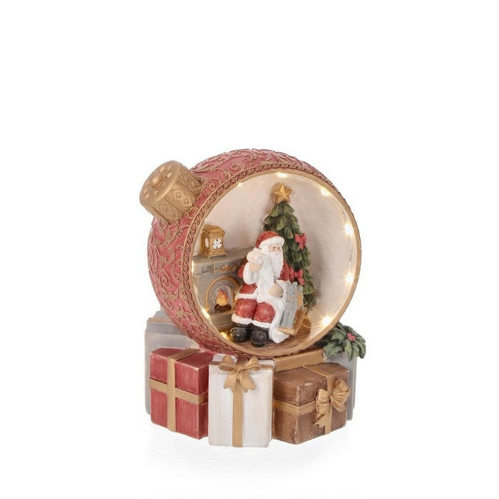 Decorazione natalizia babbo Natale in sfera di Natale con LED - Baldwin