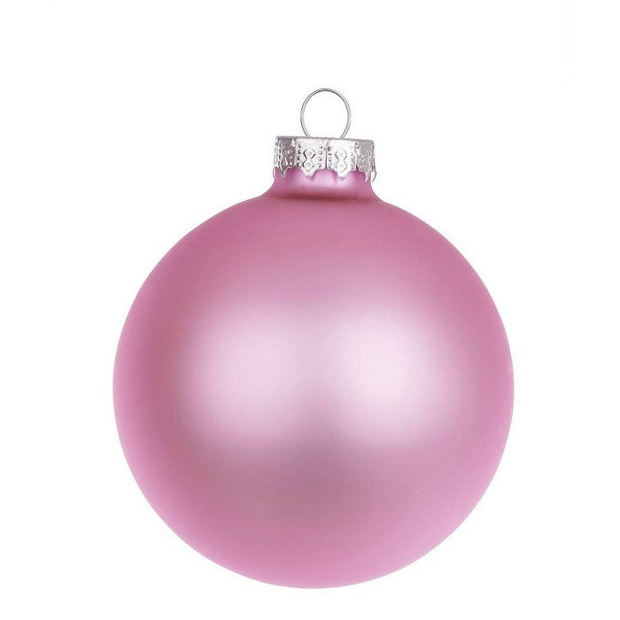 Palla di Natale in vetro rosa caldo opaco