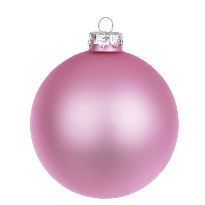 Palla di Natale in vetro rosa caldo opaco