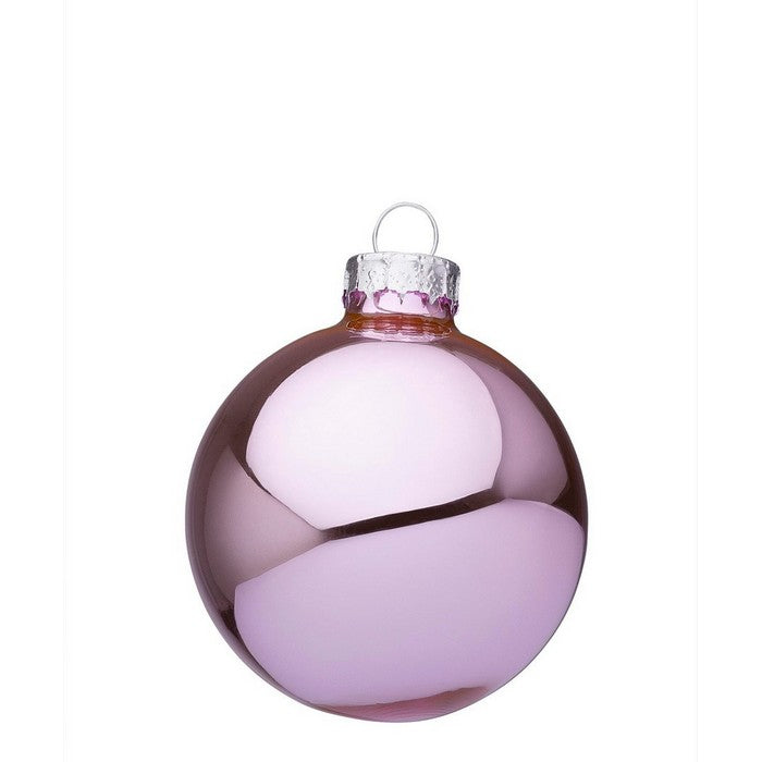 Palla di Natale in vetro rosa caldo lucido