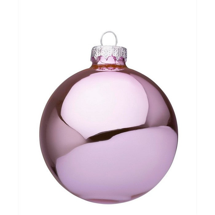 Palla di Natale in vetro rosa caldo lucido