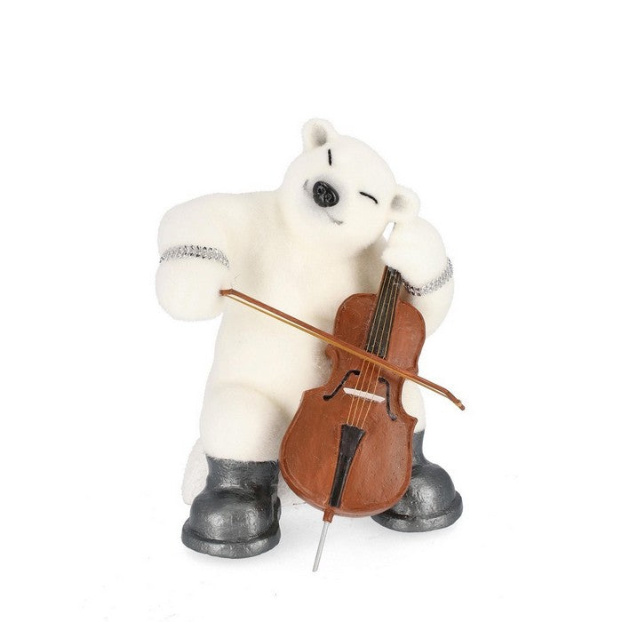 Decorazione natalizia orso con violoncello in piedi 51 cm - Stevie