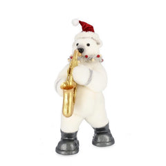 Decorazione natalizia orso con sassofono in piedi 51 cm - Stevie