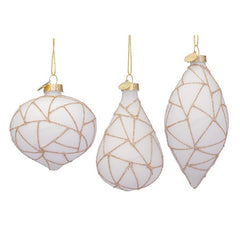 Pendaglio natalizio in vetro con decorazioni dorate - Wedge