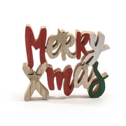 Scritta natalizia in legno Merry Xmass