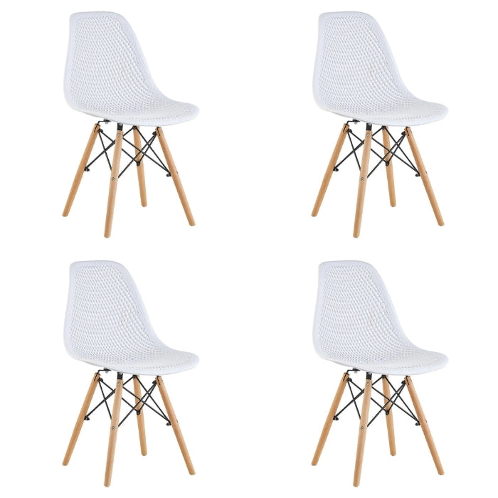 Set 4 sedie in stile scandinavo in legno e polipropilene - Finch - BEST - 63737076154746