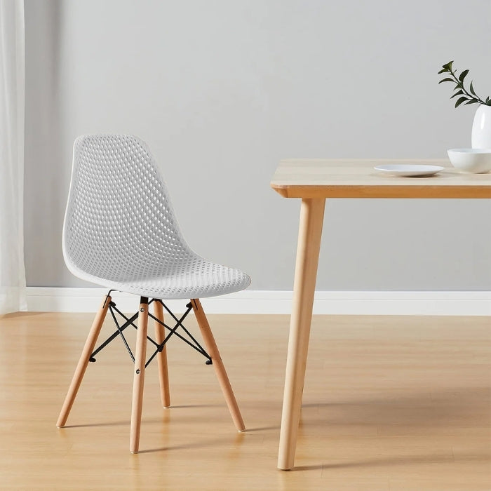 Set 4 sedie in stile scandinavo in legno e polipropilene - Finch - BEST - 63737076220282