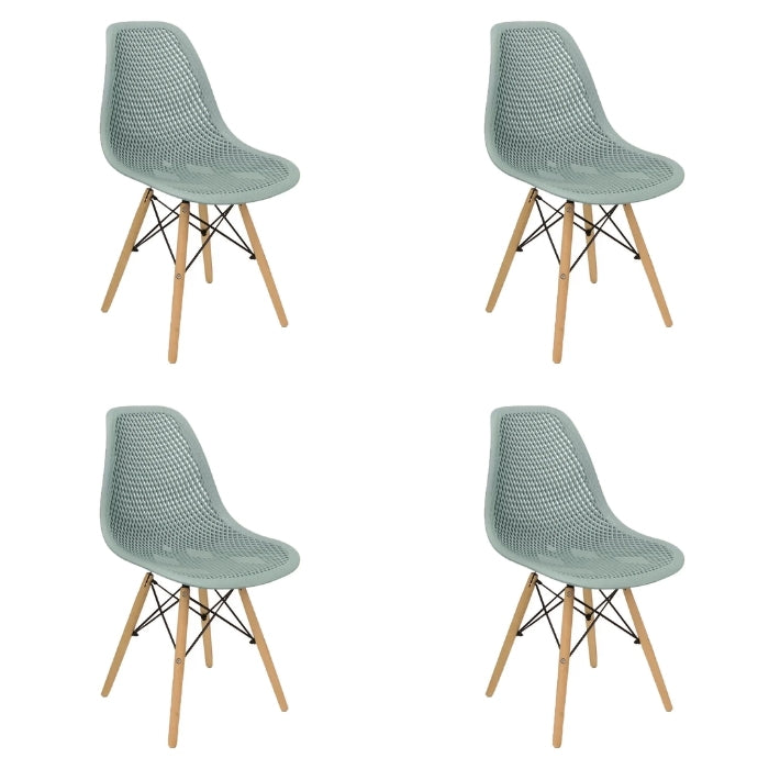 Set 4 sedie in stile scandinavo in legno e polipropilene - Finch - BEST - 63737076253050