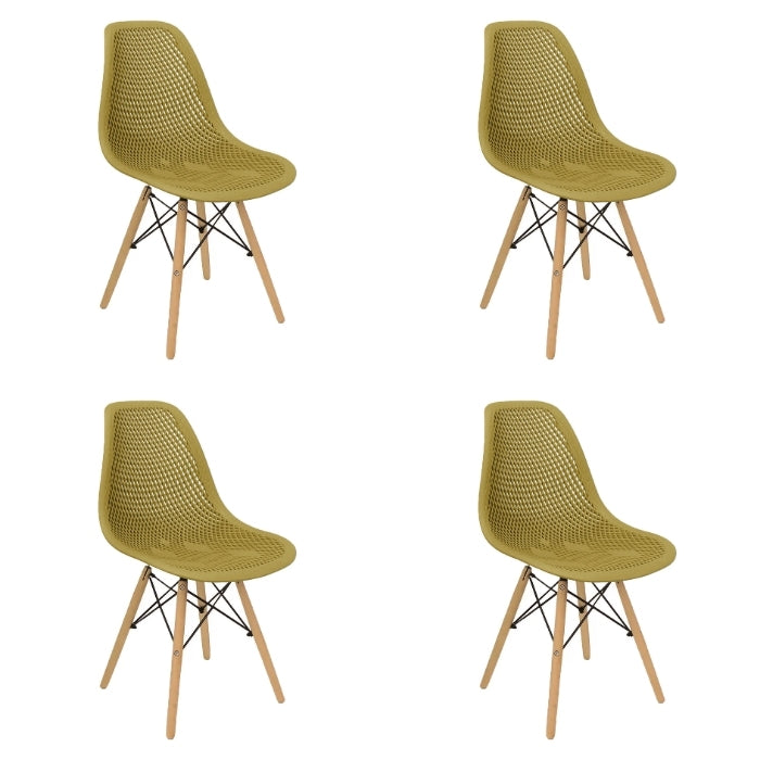 Set 4 sedie in stile scandinavo in legno e polipropilene - Finch - BEST - 63737076515194