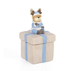 Decorazione natalizia renna con regalo - Blanca