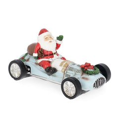 Decorazione babbo Natale con macchina azzurra - Jaime