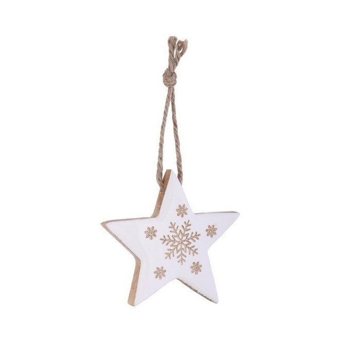 Pendaglio natalizio stella bianca e oro - Clara
