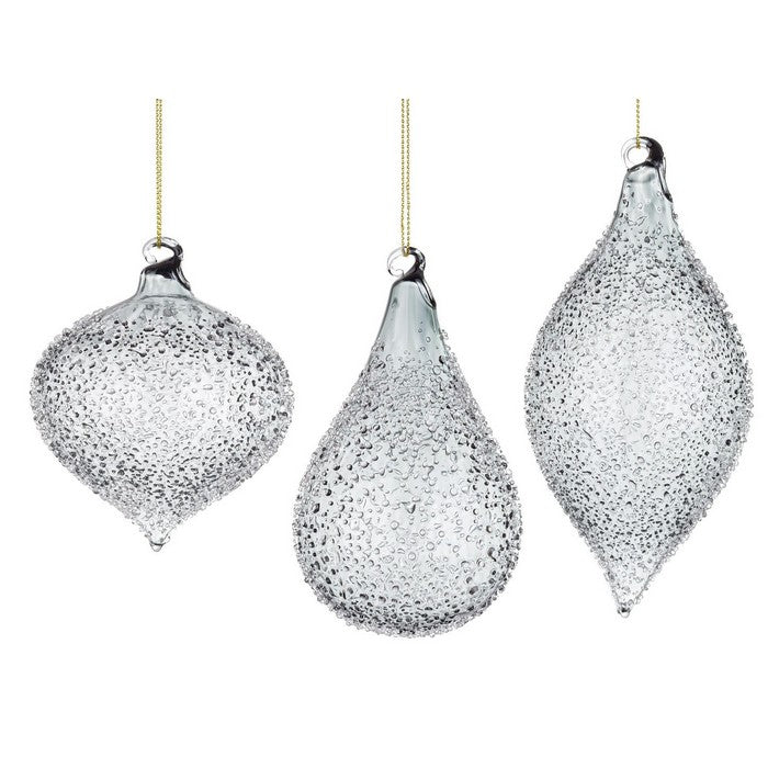 Pendaglio natalizio in vetro grigio - Saturno