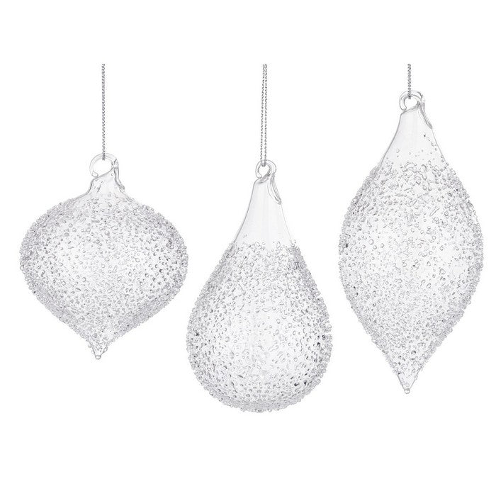 Pendaglio natalizio in vetro trasparente - Saturno