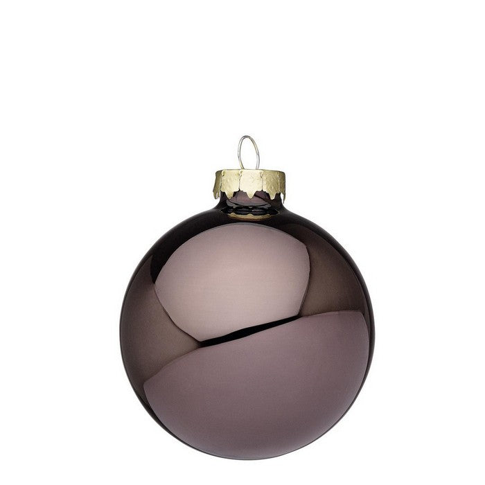 Palla di Natale in vetro grigio pepe lucido