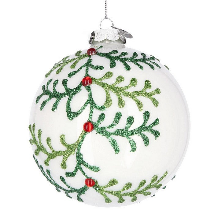 Sfera natalizia in vetro decorata - Laurie