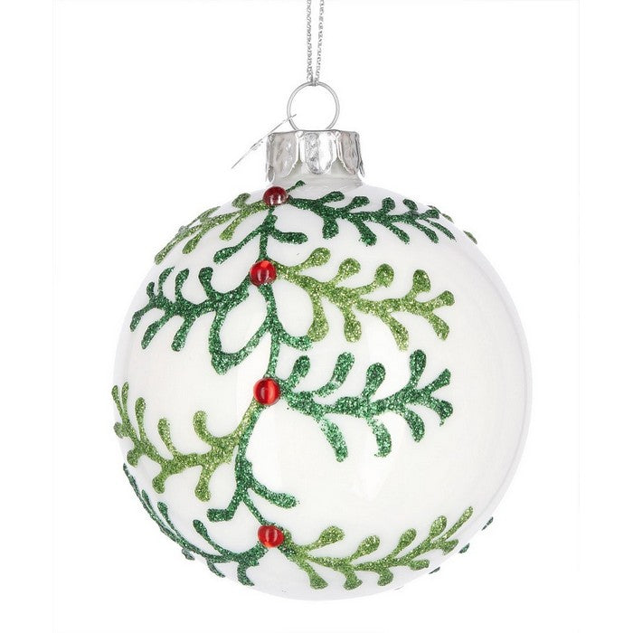 Sfera natalizia in vetro decorata - Laurie