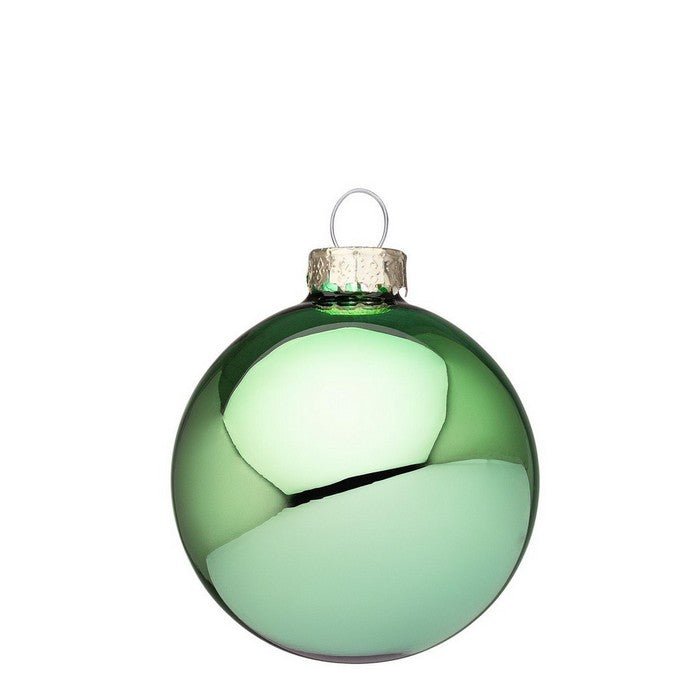 Palla di Natale in vetro verde caraibi lucido