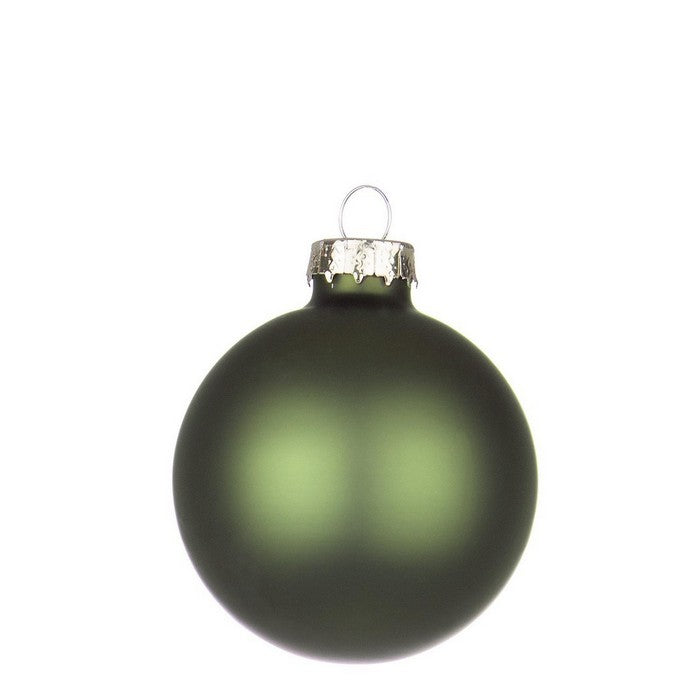 Palla di Natale in vetro verde foresta opaco