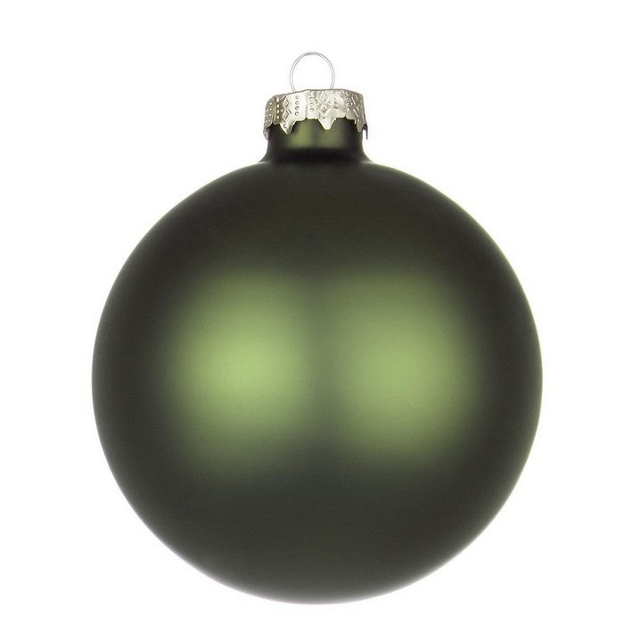 Palla di Natale in vetro verde foresta opaco