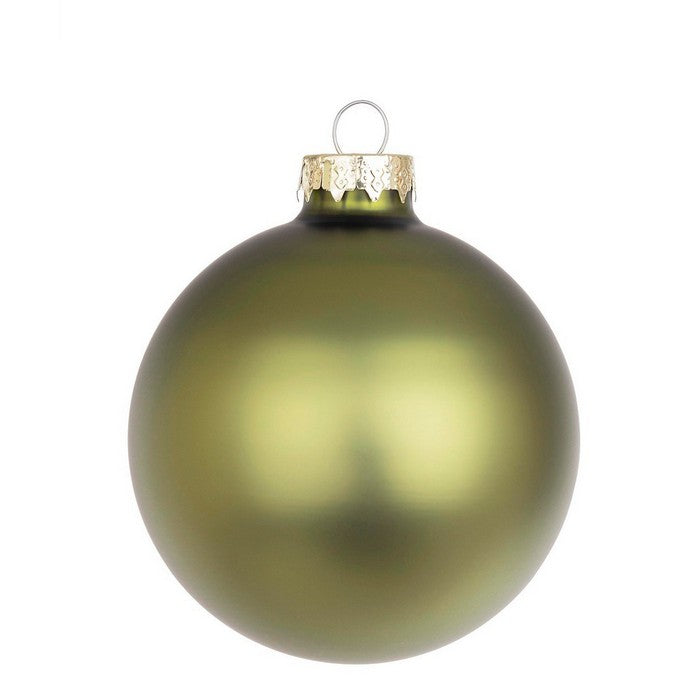 Palla di Natale in vetro verde mirto opaco