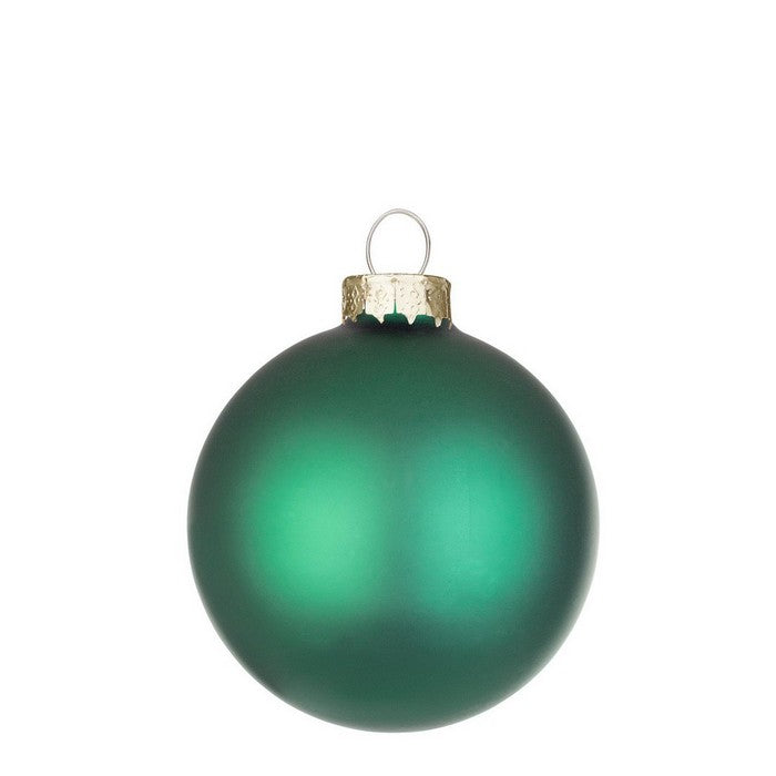 Palla di Natale in vetro verde smeraldo opaco