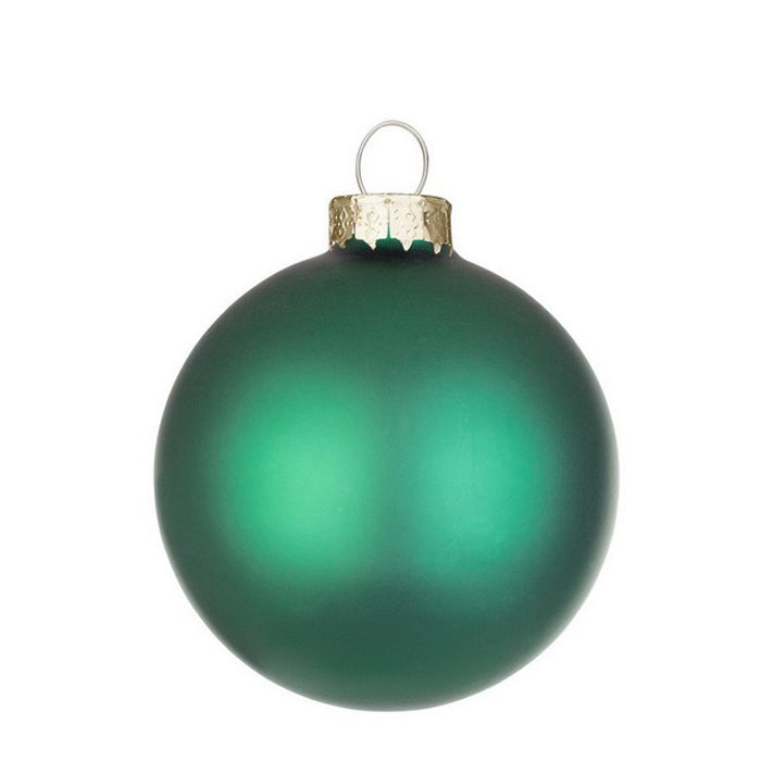 Palla di Natale in vetro verde smeraldo opaco