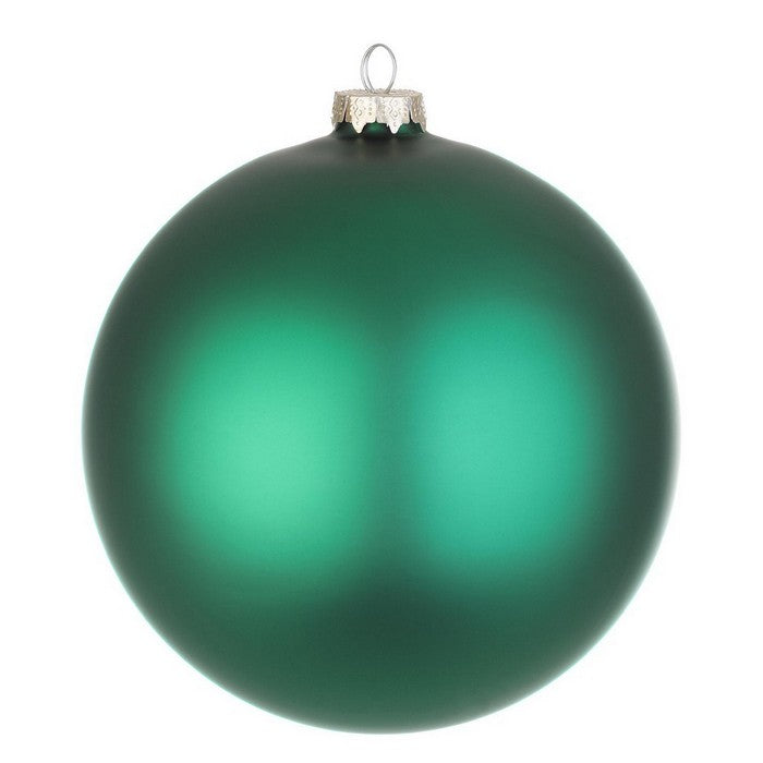 Palla di Natale in vetro verde smeraldo opaco