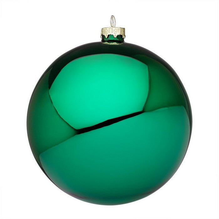 Palla di Natale in vetro verde smeraldo lucido