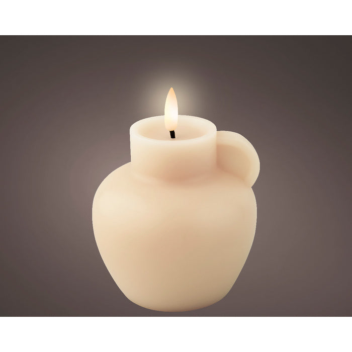 Candela in cera a forma di anfora con LED a batteria