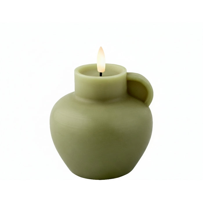 Candela in cera a forma di anfora con LED a batteria